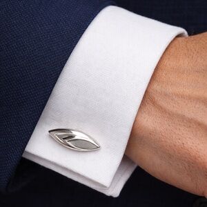 VTG SWANK Silver Geometric Cufflinks Tuxedo Art Deco Metal Prom Formal Toggle